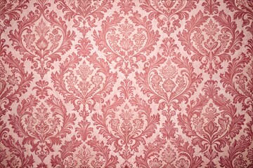 Elegant vintage floral damask pattern design in pink tone with ornamental motifs
