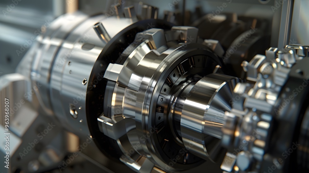 Poster seamless integration of cad designs into high-tech cam machinery, optimizing production efficiency