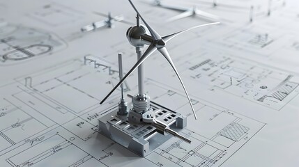 3D blueprint of a compact, portable wind generator 