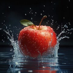 Design a high-resolution scene where strawberries, blueberries, blackberries, and raspberries spin mid-air, surrounded by dynamic water splashes, each droplet reflecting light and capturing the vibran