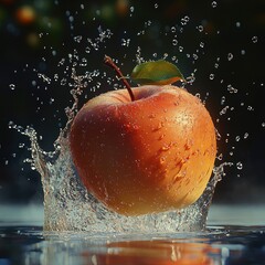 Design a high-resolution scene where strawberries, blueberries, blackberries, and raspberries spin mid-air, surrounded by dynamic water splashes, each droplet reflecting light and capturing the vibran