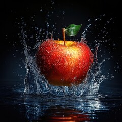 Design a high-resolution scene where strawberries, blueberries, blackberries, and raspberries spin mid-air, surrounded by dynamic water splashes, each droplet reflecting light and capturing the vibran