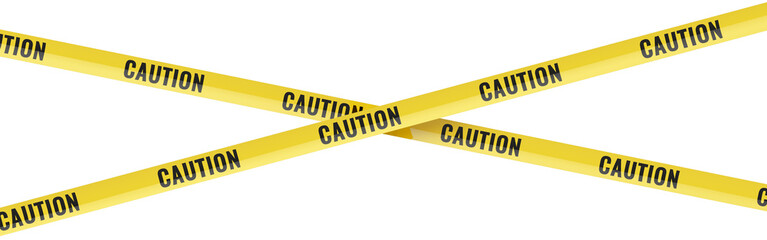 Caution yellow warning lines - Caution tape isolated template with opacity background