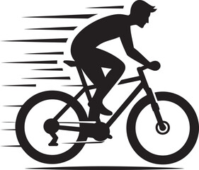 Fototapeta premium Cycle silhouette vector illustration isolated on a white background
