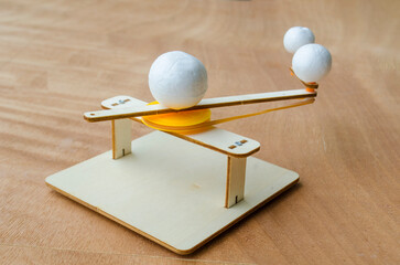 School project of Do It Yourself Sun, Earth and Moon Orbit Model. Earth and DIY concept