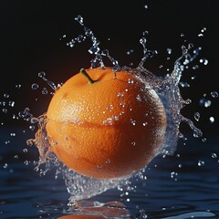 Design a high-resolution scene where strawberries, blueberries, blackberries, and raspberries spin mid-air, surrounded by dynamic water splashes, each droplet reflecting light and capturing the vibran