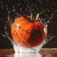 Design a high-resolution scene where strawberries, blueberries, blackberries, and raspberries spin mid-air, surrounded by dynamic water splashes, each droplet reflecting light and capturing the vibran