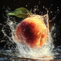 Design a high-resolution scene where strawberries, blueberries, blackberries, and raspberries spin mid-air, surrounded by dynamic water splashes, each droplet reflecting light and capturing the vibran