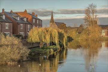 Looking down the river Severn in the early evening sunshine
