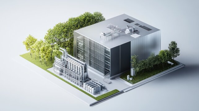 A visual comparison of a traditional data center vs a hydrogen-powered one, showcasing energy savings and sustainability