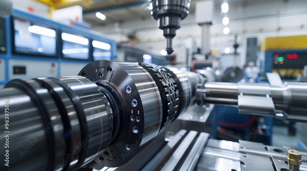 Aufkleber high-tech machinery interacting with seamless cad cam integration in production