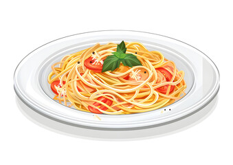 Bowl of plain cooked spaghetti pasta. Isolated on a transparent background.