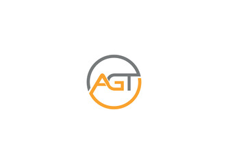 AGT logo design vector icon template with white background