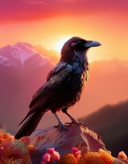 sunset in the mountains