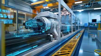 Seamless CAD CAM integration in a high-tech manufacturing plant for complex machinery