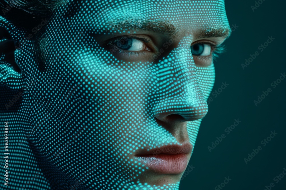 Poster auditory cortex computational neuroscience and synaptic pruning digitally enhanced face with turquoi