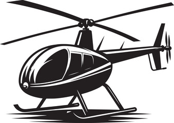 Modern Helicopter silhouette vector illustration isolated on a white background