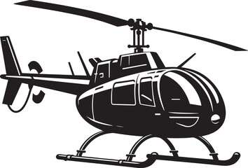 Modern Helicopter silhouette vector illustration isolated on a white background