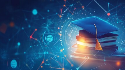 Naklejka premium Future Online Learning Background Concept 