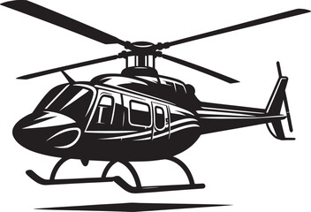 Modern Helicopter silhouette vector illustration isolated on a white background