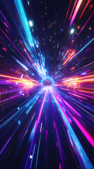 Future speed tunnel with flashing lights