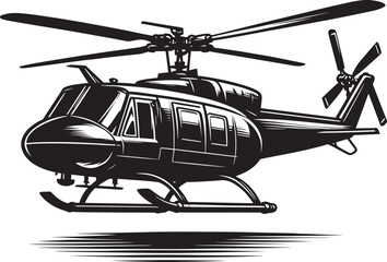 Modern Helicopter silhouette vector illustration isolated on a white background