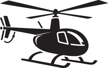 Modern Helicopter silhouette vector illustration isolated on a white background