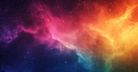 Obraz premium Vibrant Cosmic Nebula: A Blend of Colors in the Universe
