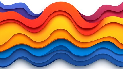 Abstract Colorful Wavy Papercut Background