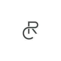 CR or RC letter logo design. Abstract outstanding professional business awesome artistic branding company different colors illustration.