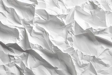 Fototapeta premium Close-Up of Crumpled White Paper Texture for Background or Design Uses