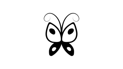 butterfly logo, black isolated silhouette