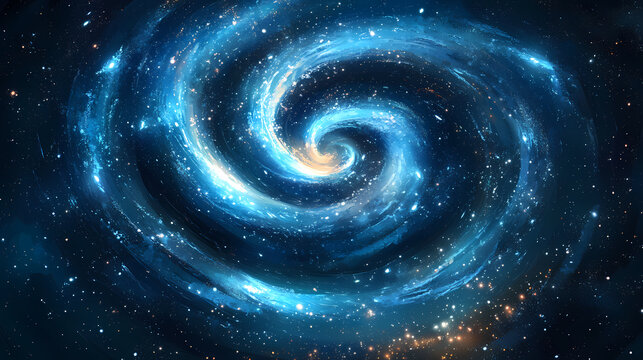 Mysterious universe within a blue vortex