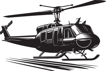 Modern Helicopter silhouette vector illustration isolated on a white background