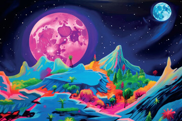 Fototapeta premium rawpixel_office_57_25409_black_light_oil_painting_of_moon_oil_p_c74b8bc2-015e-494c-ad96-049abdbb6bea-j
