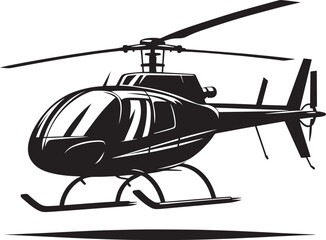 Modern Helicopter silhouette vector illustration isolated on a white background