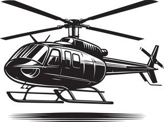 Modern Helicopter silhouette vector illustration isolated on a white background
