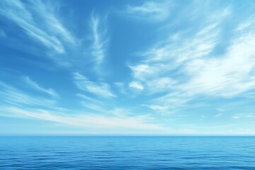 Obraz premium Serene Ocean and Sky: A Tranquil Scene of Blue Calmness