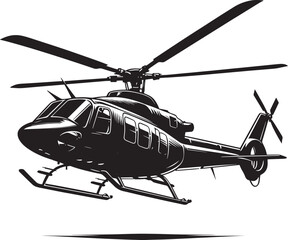 Modern Helicopter silhouette vector illustration isolated on a white background