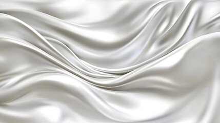 White Silk Fabric Draped Background