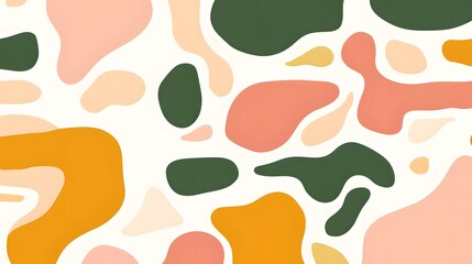 Abstract Background with Organic Shapes in Pastel Colors