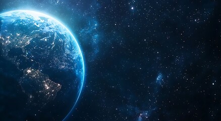 Obraz premium A Stunning View of Earth from Space: The Beauty of Our Planet and the Cosmos