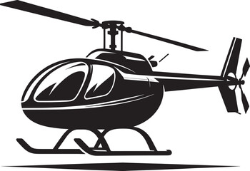 Modern Helicopter silhouette vector illustration isolated on a white background