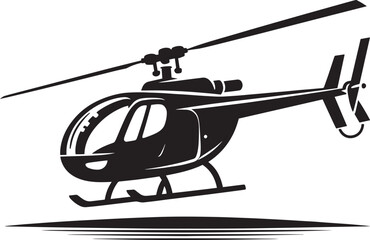 Modern Helicopter silhouette vector illustration isolated on a white background