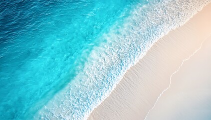 Tranquil Ocean Waves Gently Lapping at a Pristine Sandy Shore