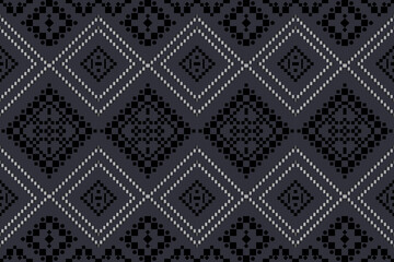 South African motif style art geometric textile seamless pixel pattern black color, Design for fabric, Clothes, Curtain, Carpet, Scarf, Wrap, Handcraft,  Wallpaper, Background and Vector illustration 