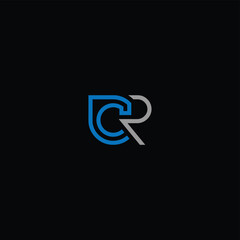 CR or RC letter logo design. Abstract outstanding professional business awesome artistic branding company different colors illustration.
