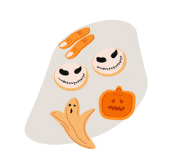 Spooky Halloween treats vector illustration