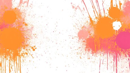 Fototapeta premium Orange and Pink Paint Splatter Abstract Background