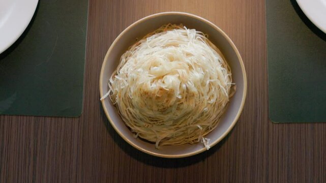 Kerala Hot Nool Parotta on plate